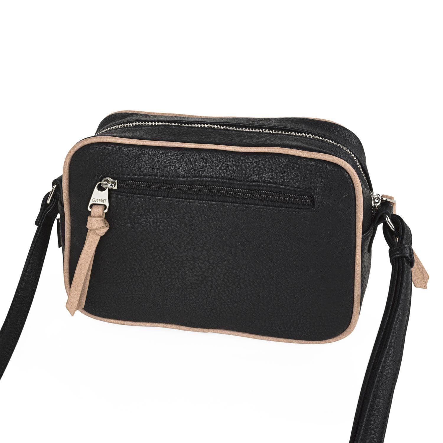 Bolso bandolera negro-taupe crosses - Imagen 2