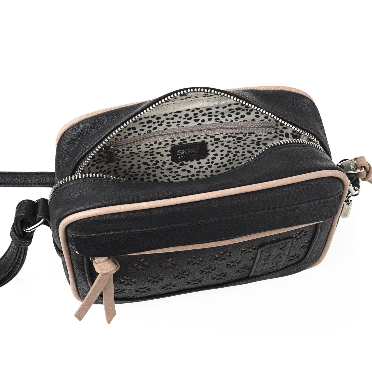 Bolso bandolera negro-taupe crosses - Imagen 4