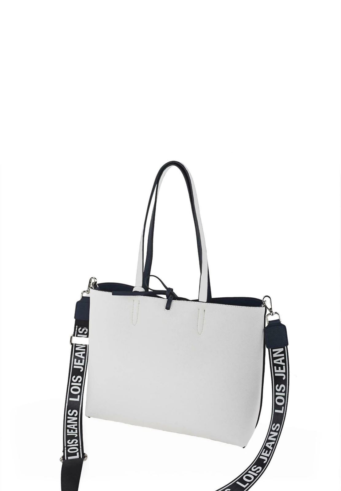 Bolso-shopper marino-blanco - Imagen 5