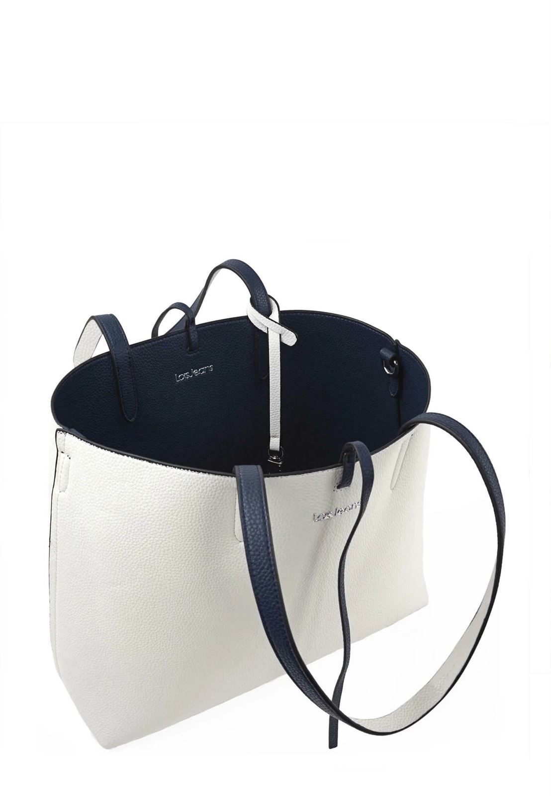 Bolso-shopper marino-blanco - Imagen 7