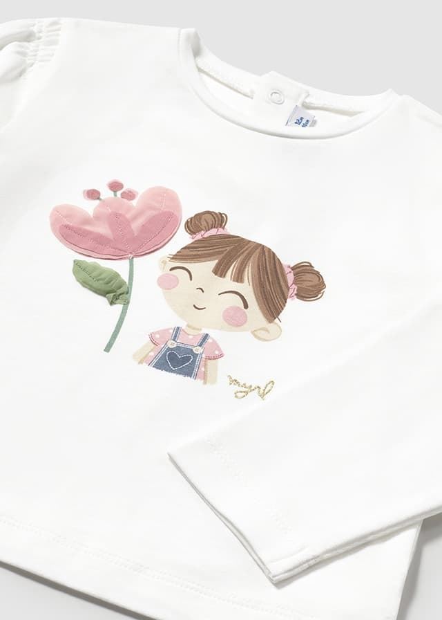 Camiseta manga larga flor - Imagen 3