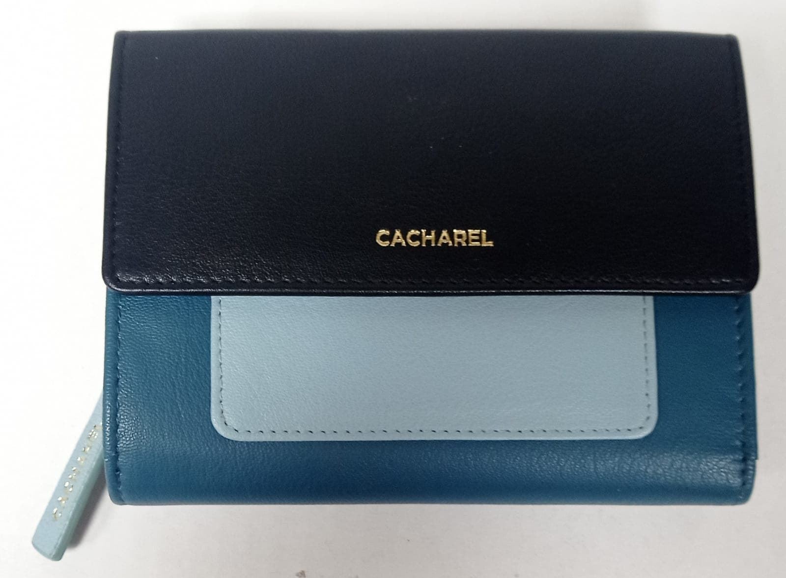 Cartera piel azul - Imagen 1