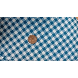 Cuadro vichy petroleo Algodón 100% - Imagen 1