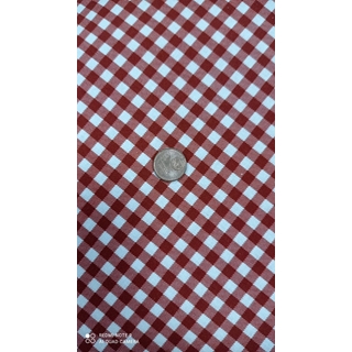 Cuadro vichy teja Algodón 100% - Imagen 1