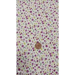 Flores morado/malva Algodón 100% - Imagen 1