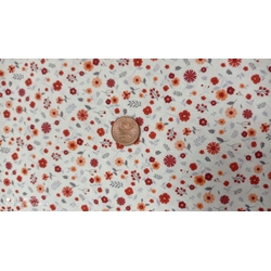 Flores teja Algodón 100% - Imagen 1