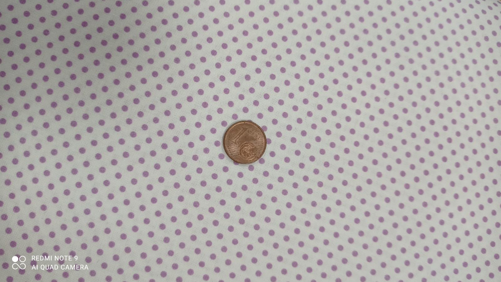 Lunares malva/ blanco Algodón 100% - Imagen 1