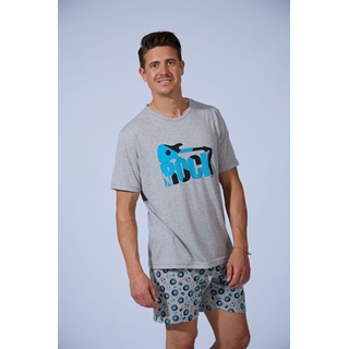 Pijama corto gris - Imagen 1