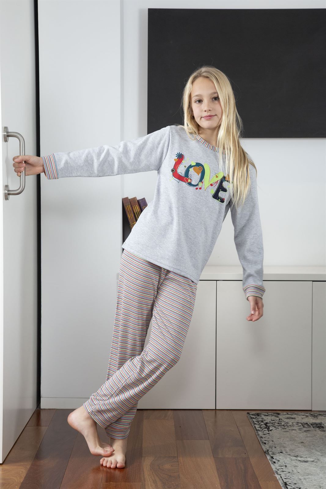 Pijama gris-multicolor - Imagen 1