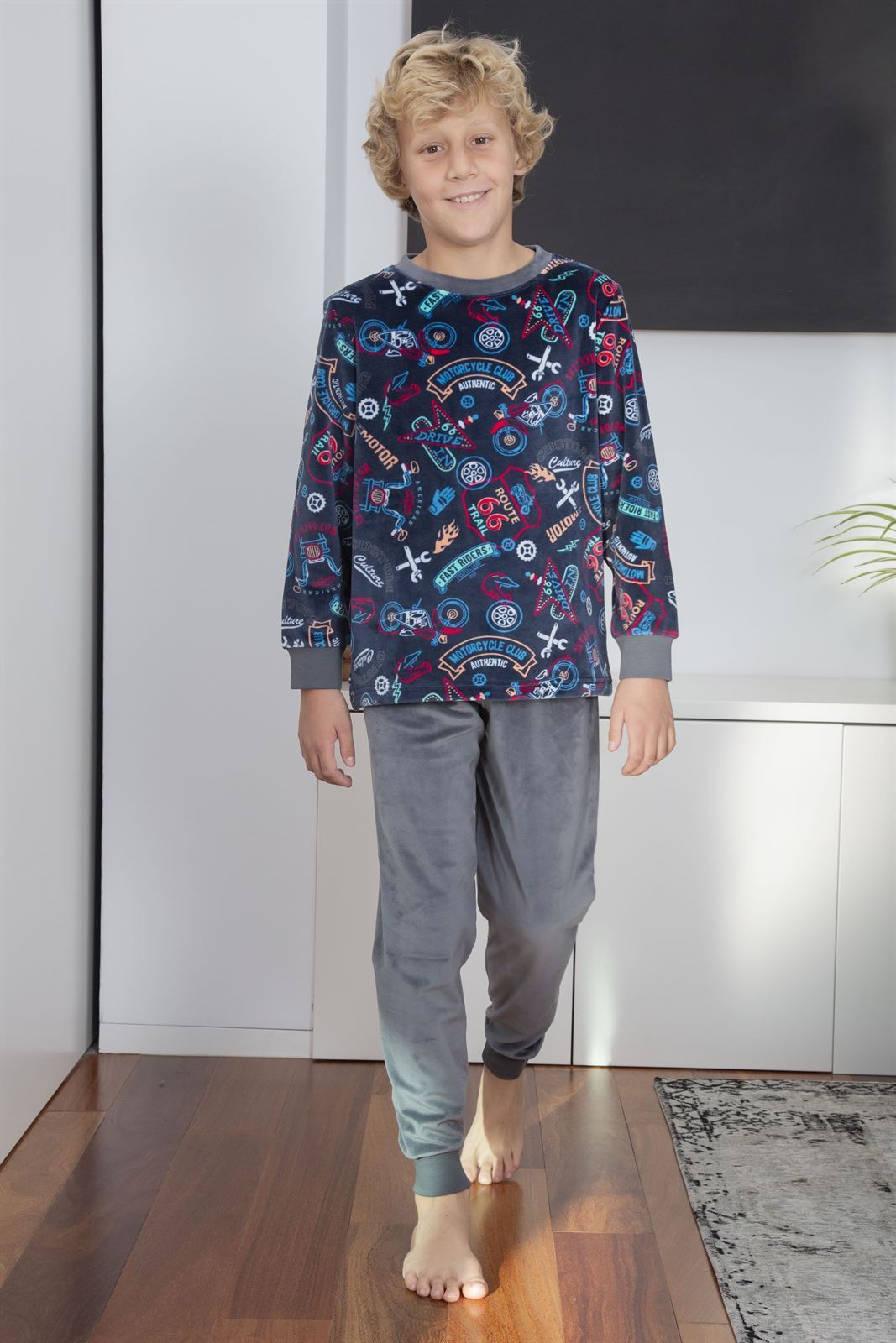 Pijama niño marino-gris - Imagen 1