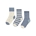 Set 3 calcetines rayas-liso acero - Imagen 1