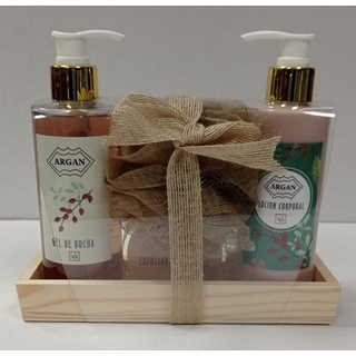 Set spa argan en bandeja de madera - Imagen 1