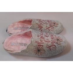 Zapatilla gris-rosa mensaje - Imagen 2