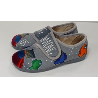 Zapatilla velcro gris - Imagen 2